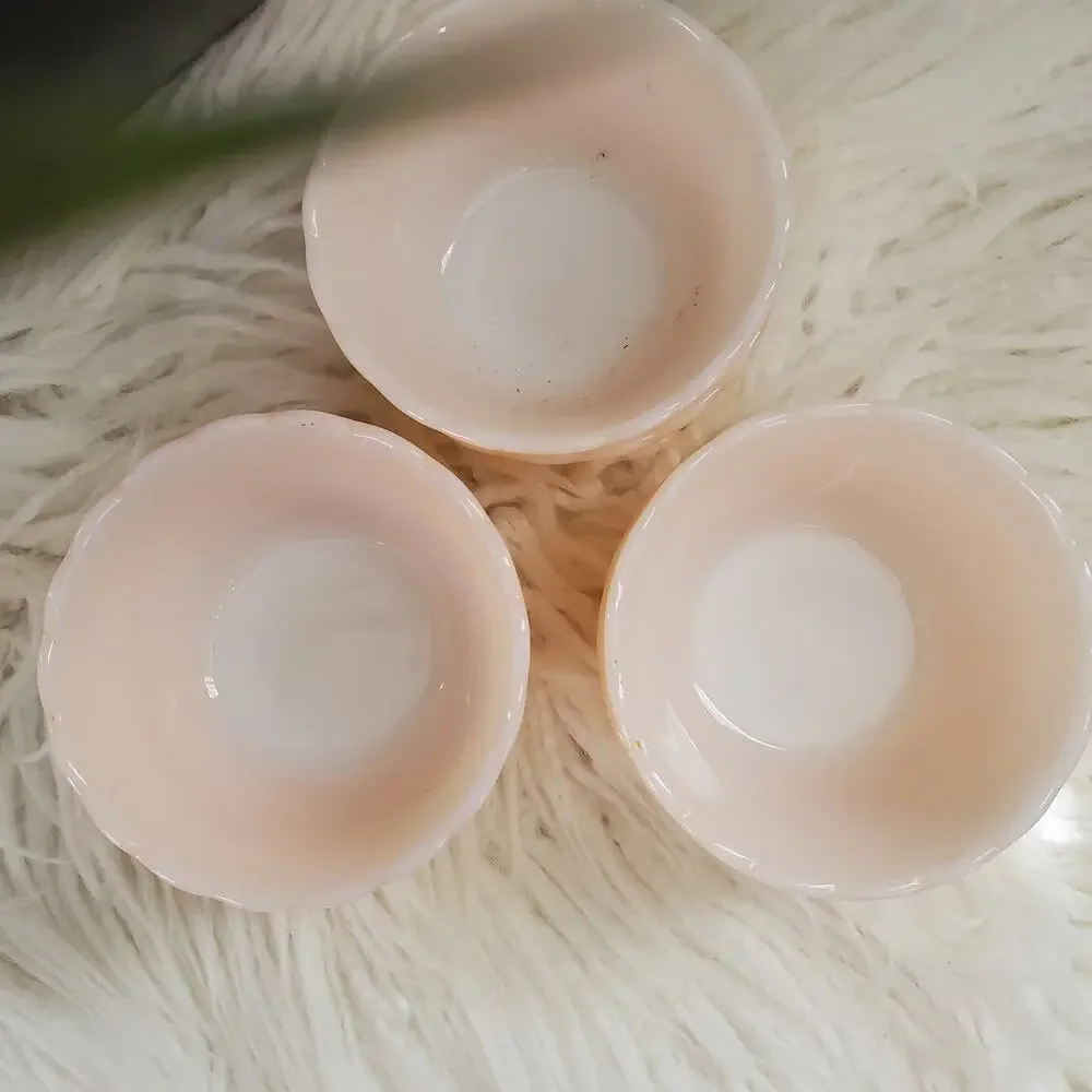 Fire King 424 Peach Luster Custard Dessert Cup Set 6ozFire